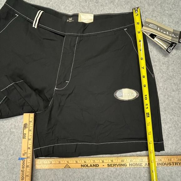 Lee Shorts Womens 14 Black Contrast Trim Stretch Khakis Brand Mid Length NWT $32 - Picture 13 of 14